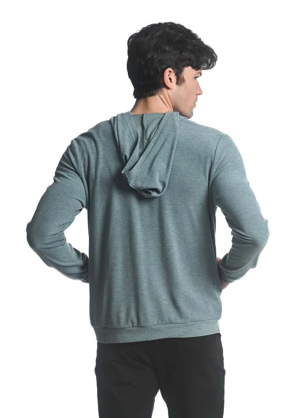 Postmarc Sueded Knit Zip-Up Hoodie - Pool Blue