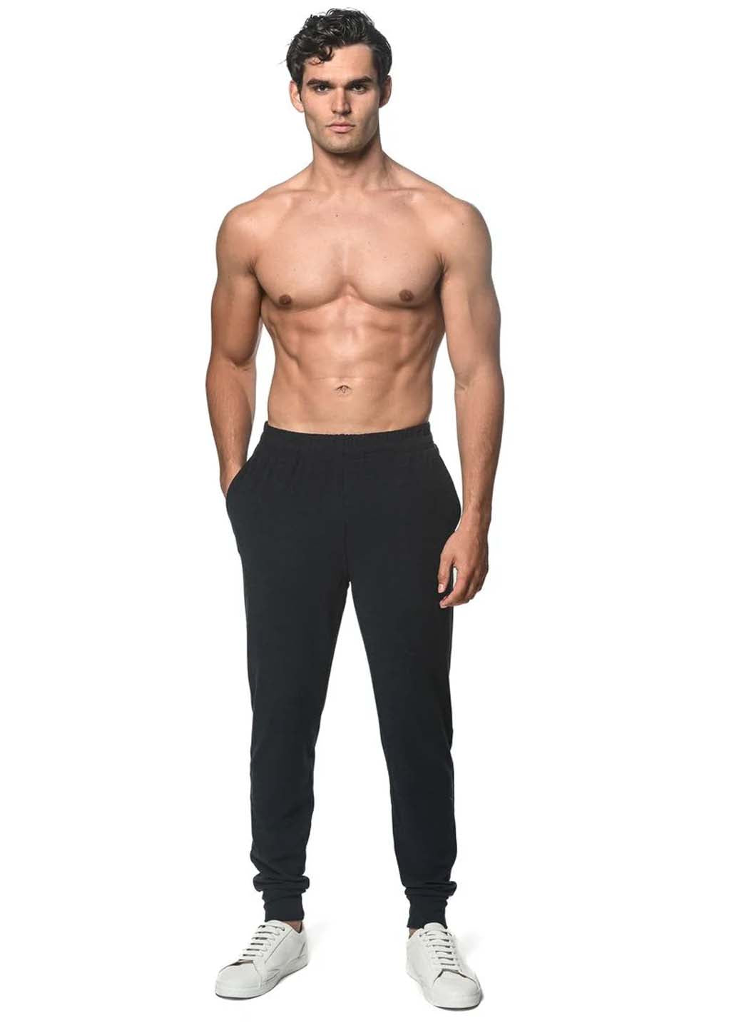 Postmarc Sueded Knit Jogger with Cuff - Midnight Black