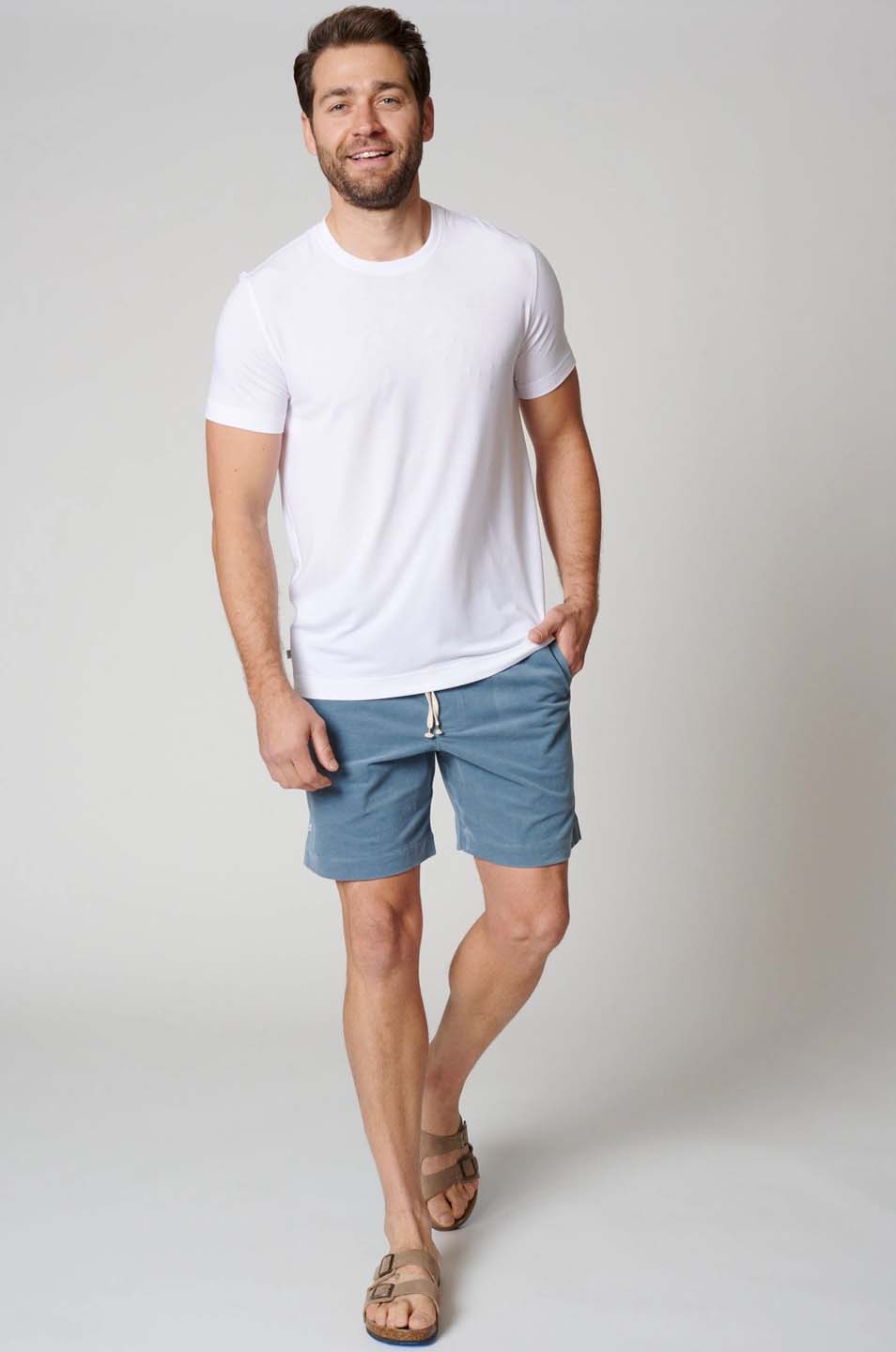 LEISURE LAB Corduroy Short - Celeste Blue