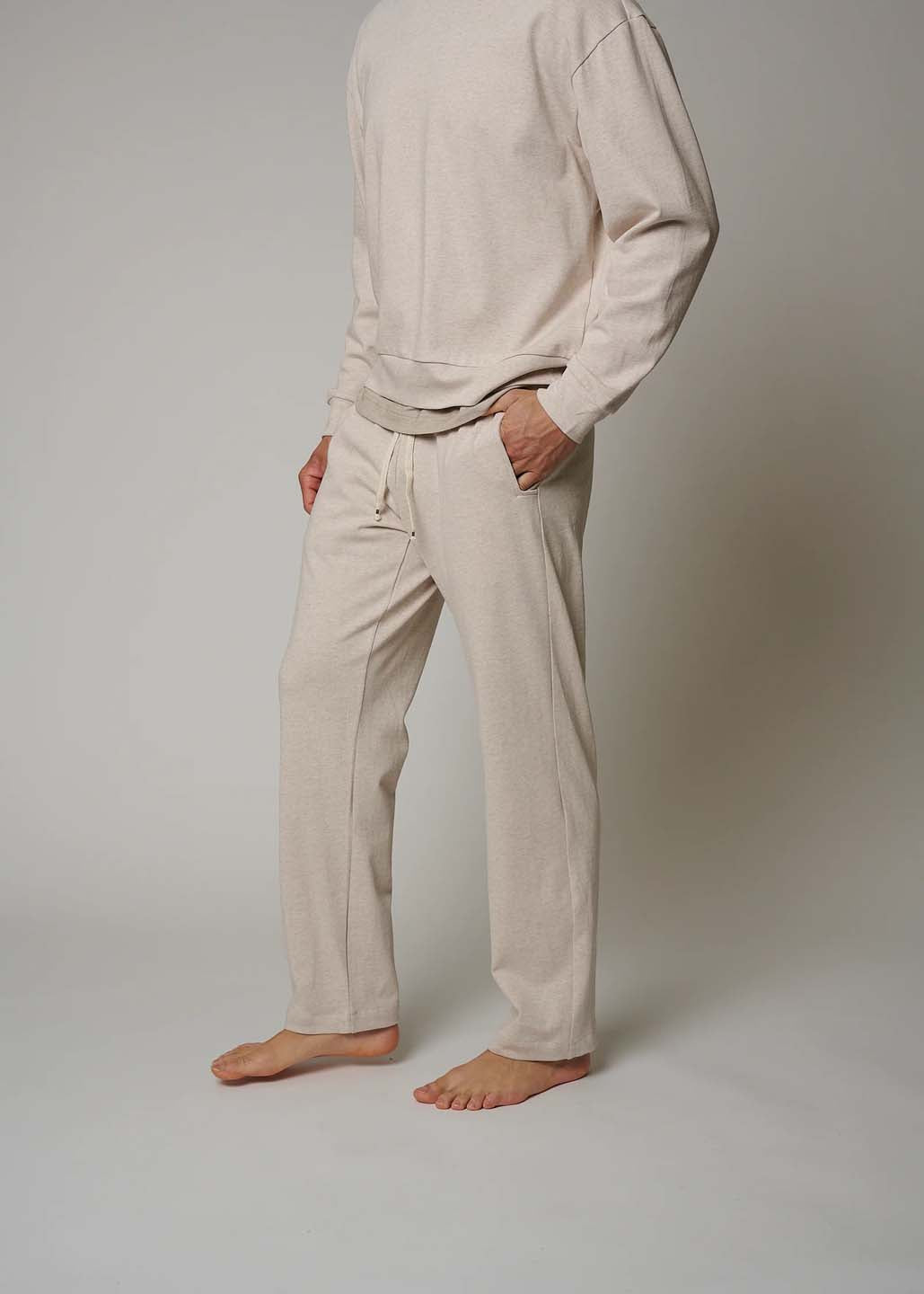 LEISURE LAB Cotton Lounge Pant - Neutral Quartz