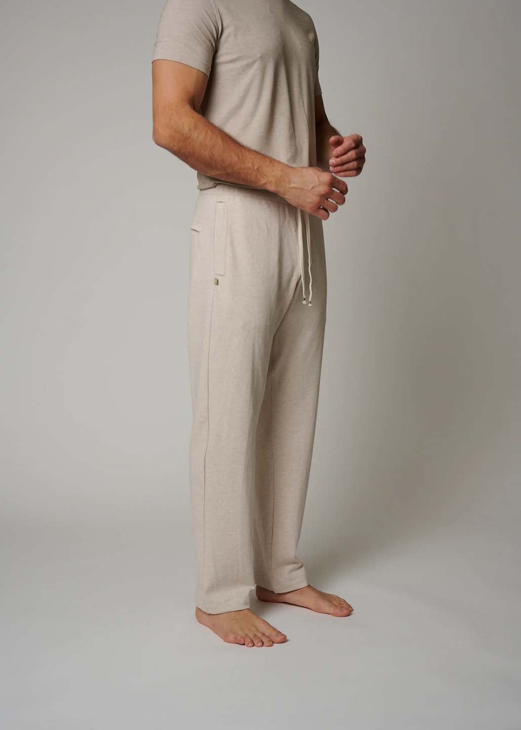 LEISURE LAB Cotton Lounge Pant - Neutral Quartz