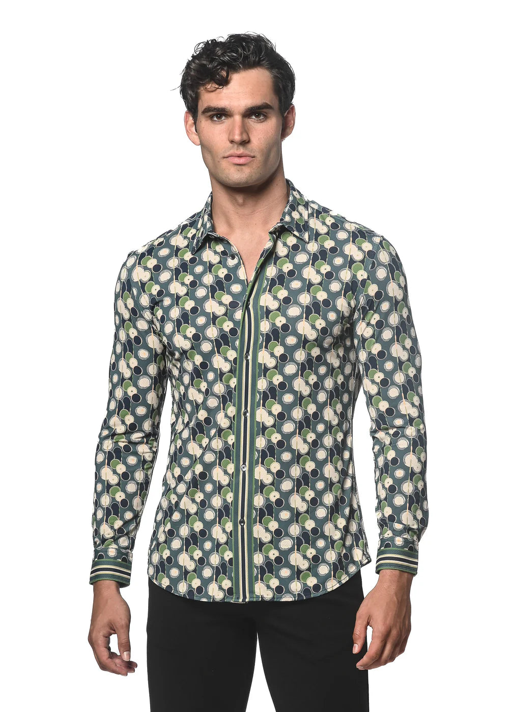 Postmarc Performance Long-Sleeve Shirt - Fern Circles Print