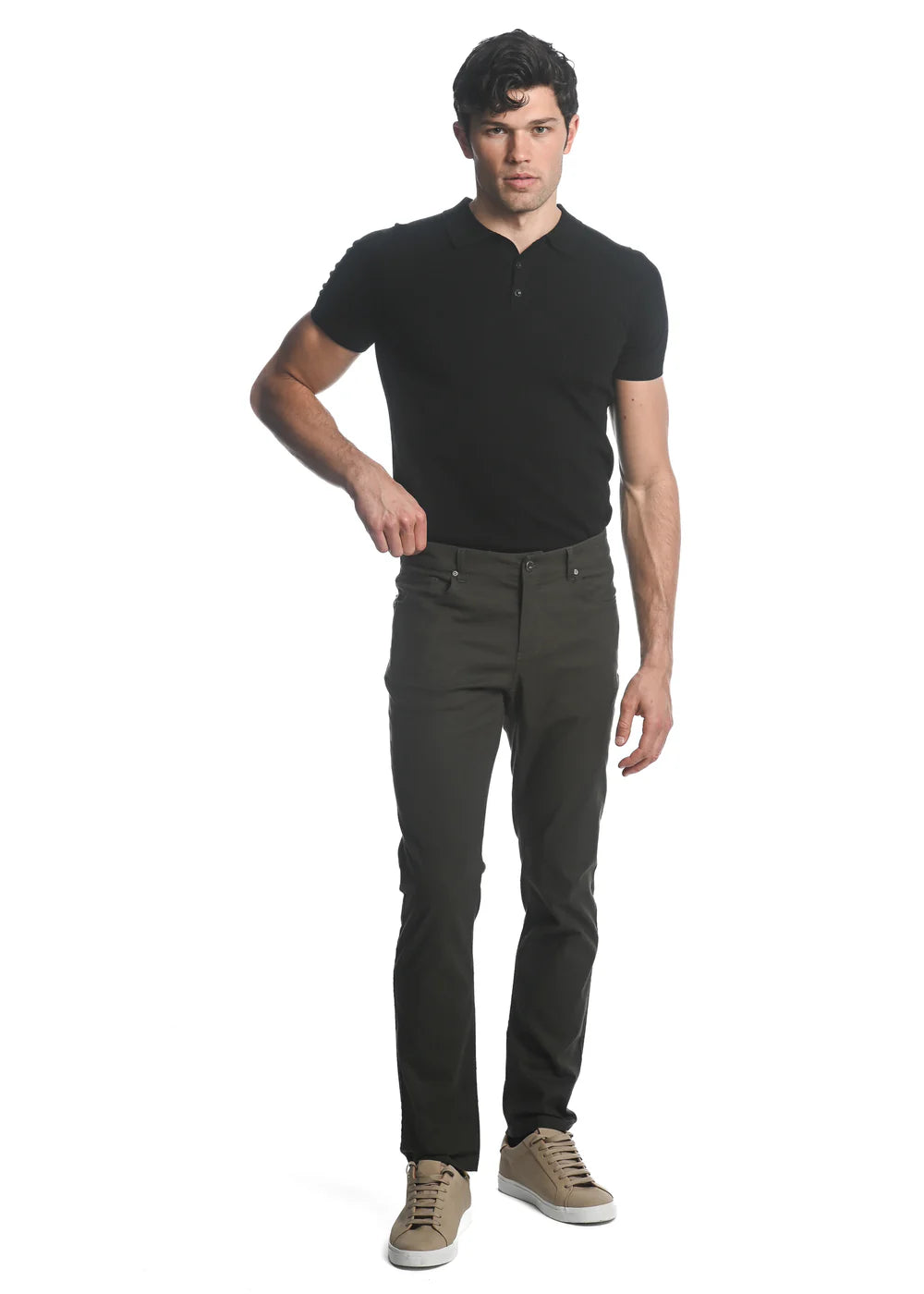 Postmarc Textured Stretch Woven 5-Pocket Jeans - Carbon Grey