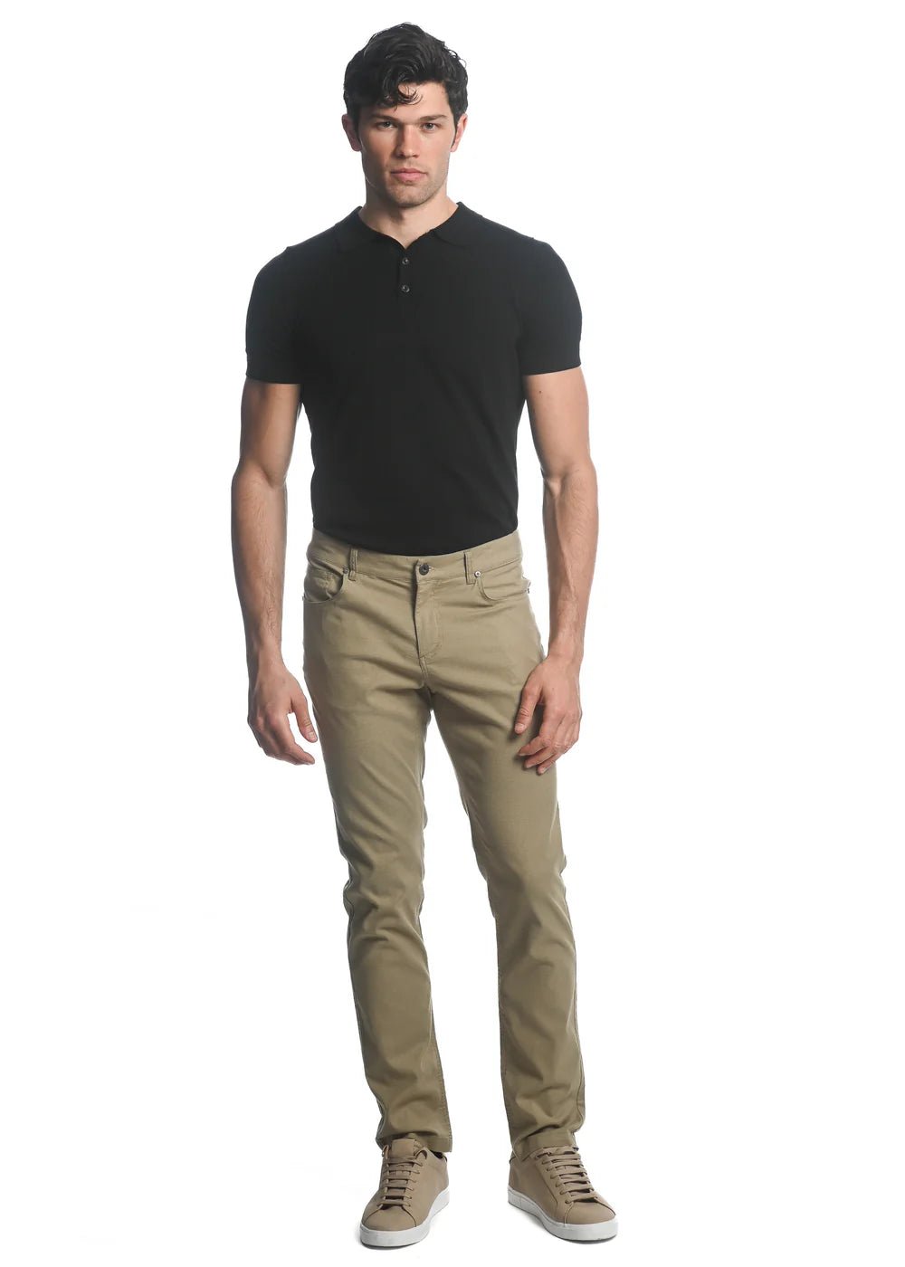 Postmarc Textured Stretch Woven 5-Pocket Jeans - Russet Tan