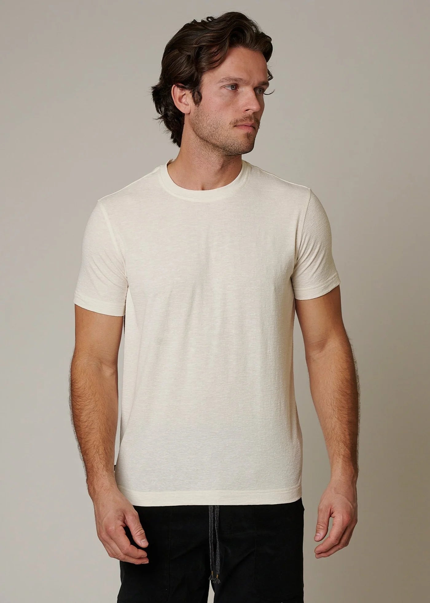 LEISURE LAB Slub T-Shirt - Cream